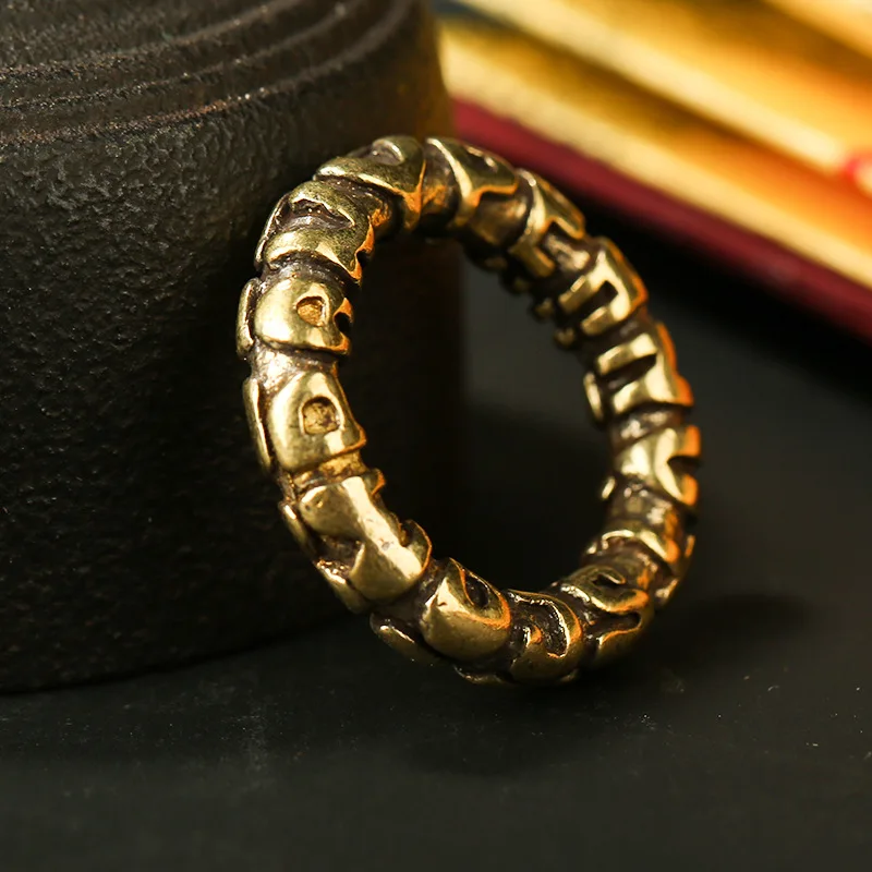 Retro Brass Letter Key Chain Ring Closed Copper Round Rings DIY Keychain Handmade Accessories Jewelry Men Car Keyring Hangings | Украшения