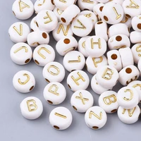 7x4mm plating acrylic beads letter beads for name bracelets jewelry making alphabet style about 3650pcs500g