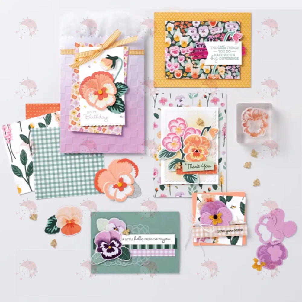 

2021 Spring Flowers Envelope labels Photopolym Stamps Set Metal Cutting DIY Emboss Stencil Scrapbooking Dies Card Making