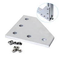 2020 series sliver 90 degree l shape outside joining plate kits with t nuts and round head hex screws