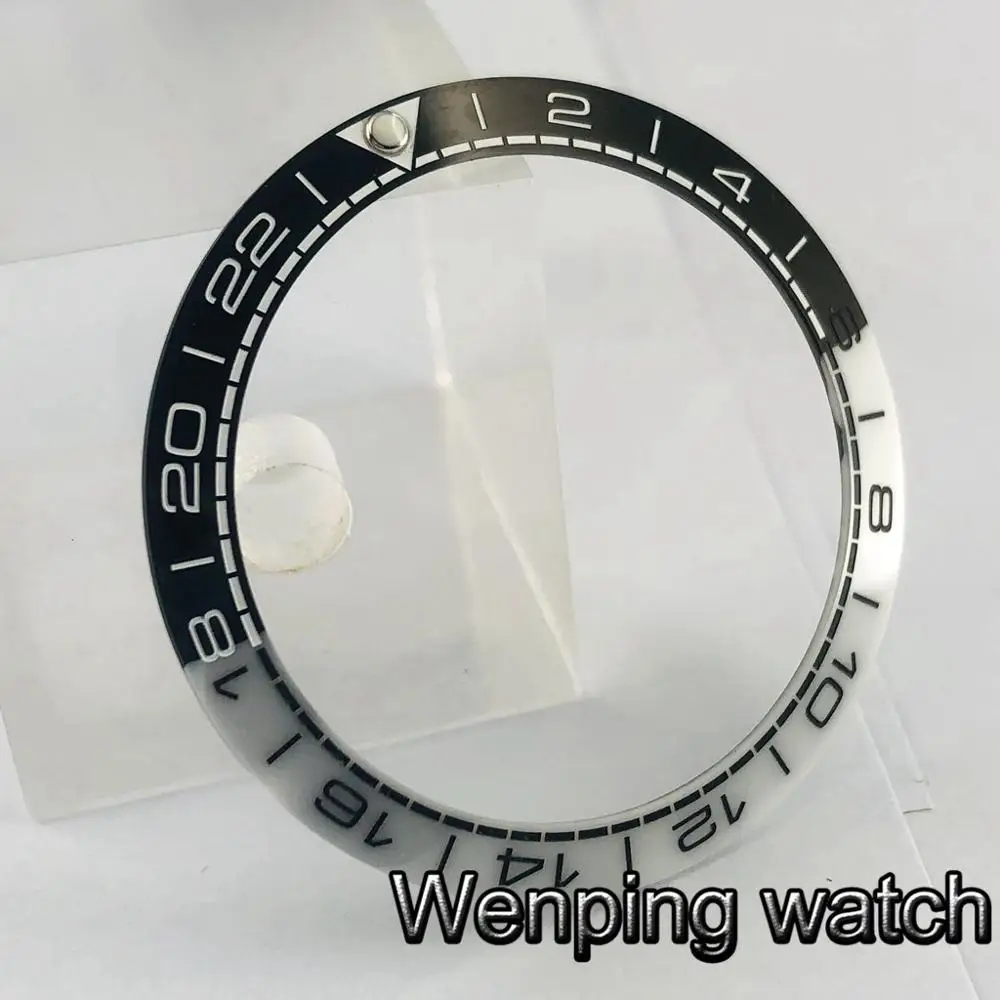 Новый высококачественный черный/серый керамический БЕЗЕЛЬ 38 мм подходит для