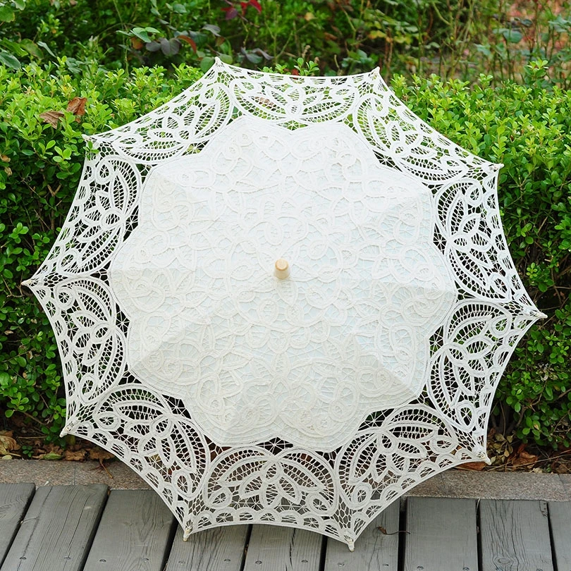 Кружевной зонт Battenburg ручной работы для выпускного вечера Свадебный душа с