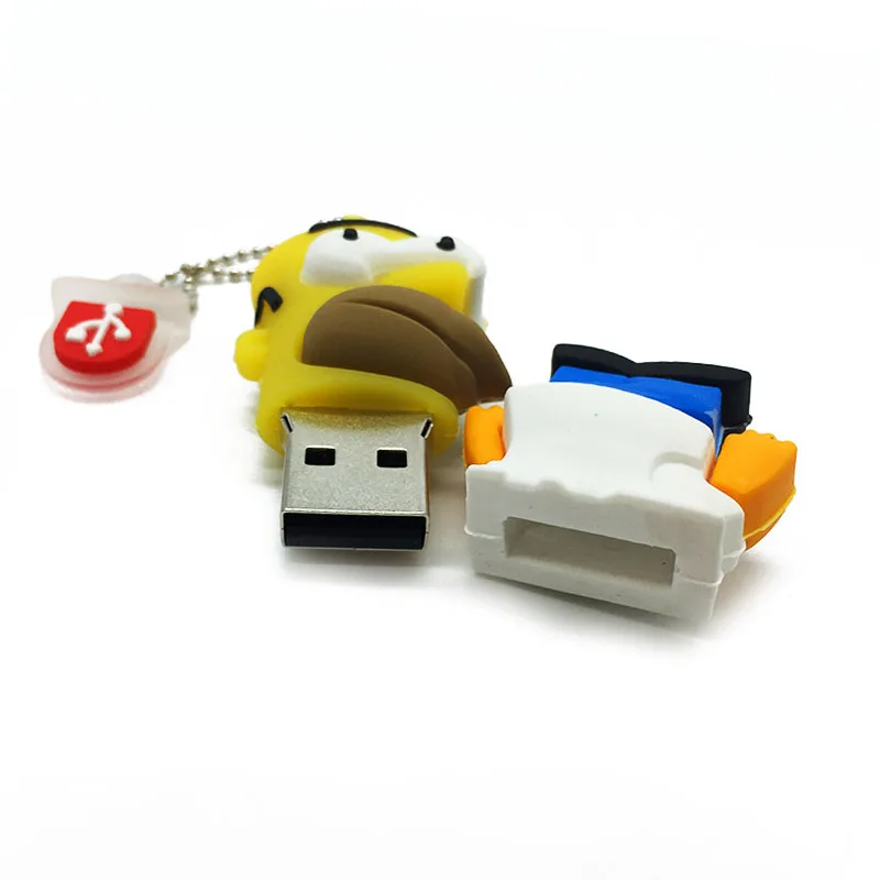 Милый мультяшный usb флеш-накопитель, 128 ГБ, память usb 2,0, 16 ГБ, 4 ГБ, 8 ГБ, usb флешка, 64 ГБ,, креативная Флешка Симпсон, 32 ГБ, флешка