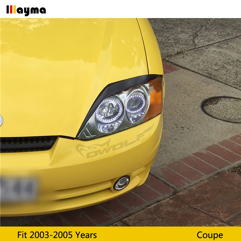 Декоративная наклейка для передней фары из углеродного волокна Hyundai Coupe 2003 2005