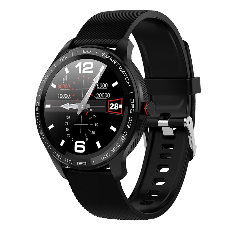silicone black LEMDIOE, профессиональные умные часы с длительным временем ожидания, мужские ЭКГ ppg, Bluetooth, умные часы, IP68, водонепроницаемые, для huawei ios, full touch - Цвет: silicone black