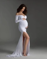 v neck hem slit tail dress long dress photography dress chiffon cape maternity party dress pregnant woman dress