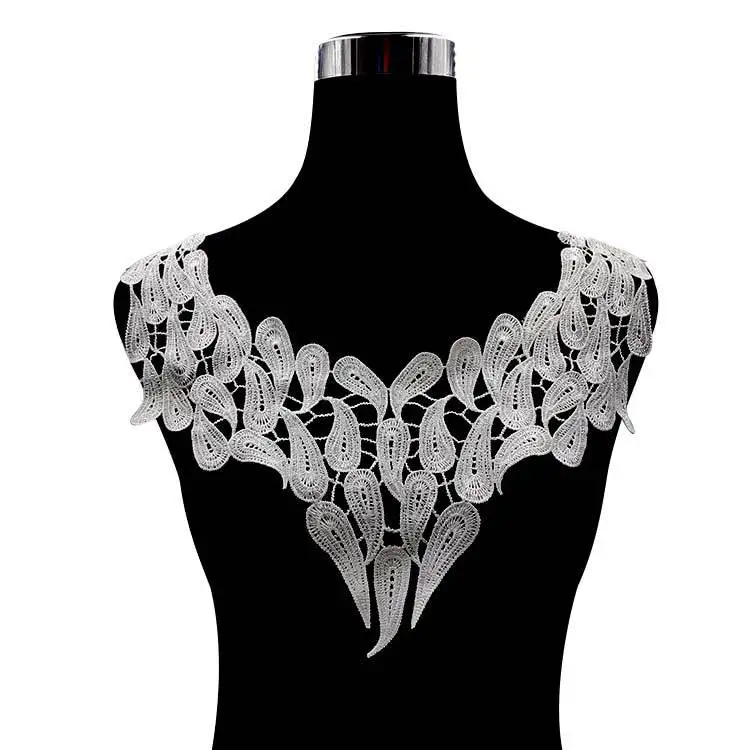 С вышивкой с круглой горловиной для творчества искусственные Съемная воротники