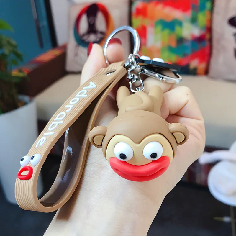 

Glue Drop Big Mouth Ugly Cute Frog Personality Funny Keychain Pendant Lovely Gift Key-Eye Creative Keychains Wholesale Keyring