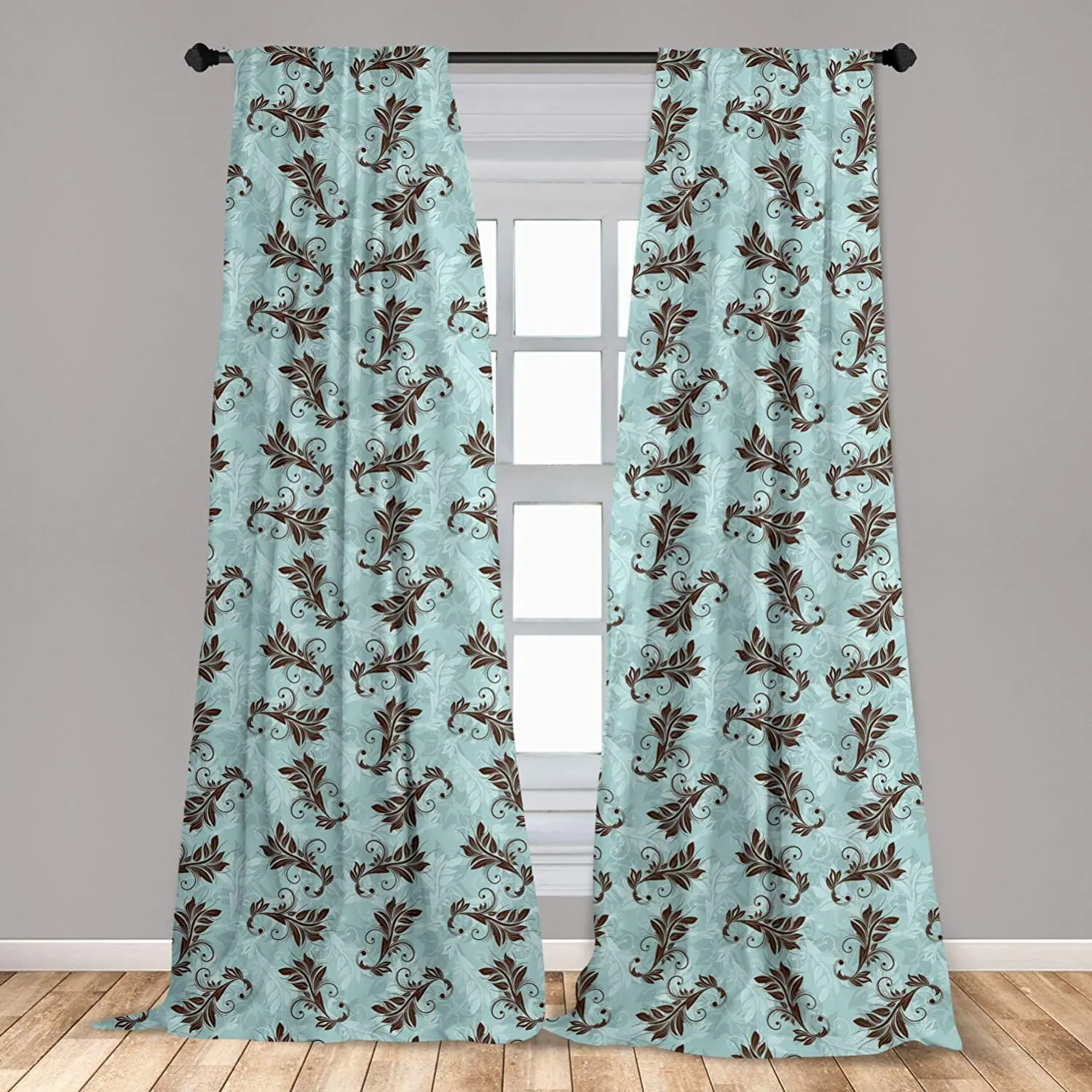 Шторы из Дамаска волнистые потертый форма листья фон цветы Классическая Стиль в