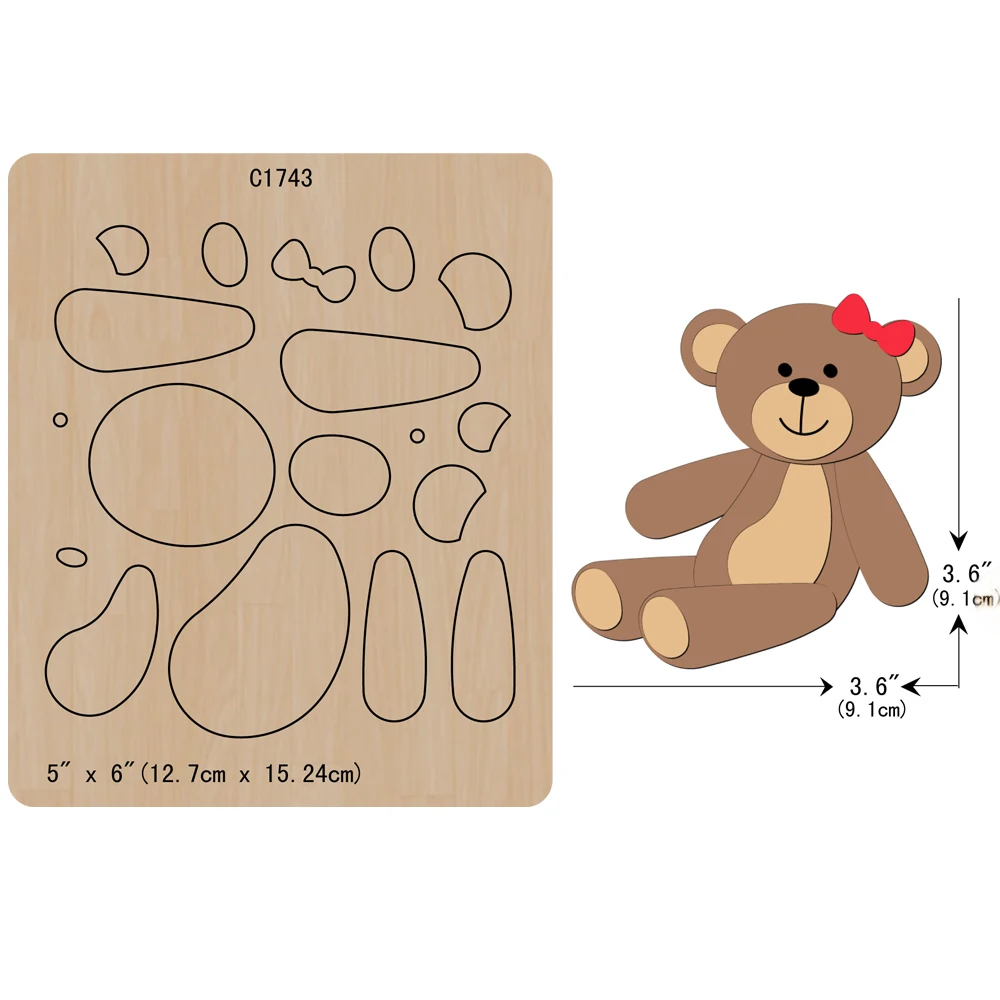 Новые деревянные штампы C1743 с милым медведем для скрапбукинга|dies scrapbooking|die cut diesdies