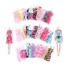 10 шт. Красивая Одежда для куклы Барби, детские игрушки, смешанные виды, вечерние платья ручной работы для игры в дом Барби, наряды в случайном порядке