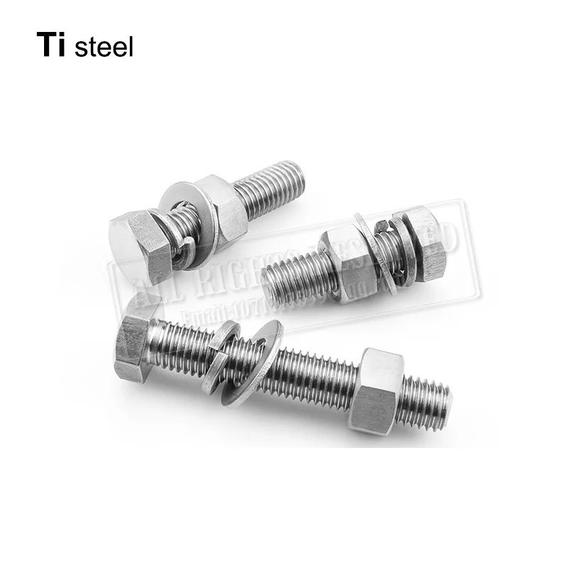 nut bolt M18 titanium hex head bolt stitanium washer Ti steel  Hex Nut titanium steel