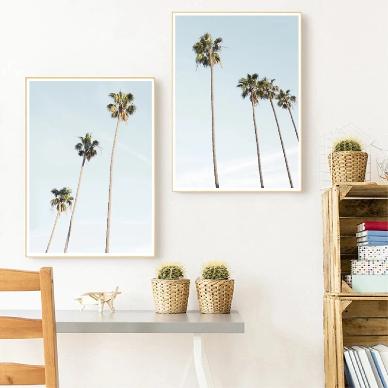 

Abstract Wall Art Tropical Palm Trees Sky Landscape Posters Prints Nordic Canvas Paintings Gifts Living Room Bedroom Decoration