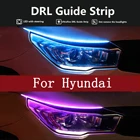 Светодиодный поворотник DRL Автомобильные дневные ходовые огни желтый для Hyundai I30 Ix35 I20 Solaris, Creta Santa fe Tucson 2019 2018 2020, 2 шт.