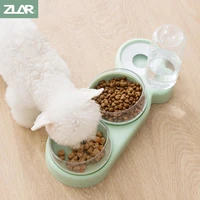 new cat food bowl automatic feeder water dispenser pet dog cat food container drinking raised stand dish bowl pet waterer feeder