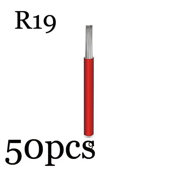 R19 50pcs 50p 3R 5R 7R 9R 17R 19R 21R иглы для татуажа полуперманентный макияж микроблейдинг лезвие ручная ручка тумана иглы аксессуары для татуажа поставка - Габаритные размеры: R19 50pcs