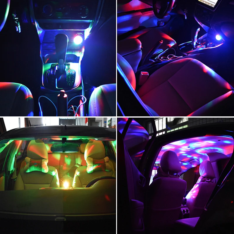 1x Автомобильный светодиодный лампы USB атмосферный свет DJ RGB музыка диско звук контрольная лампа вечерние караоке украшения Звук Управление KTV DJ светильник 12V