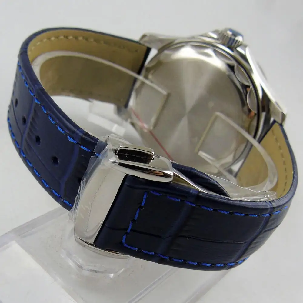 

41mm bliger Blau Sterile dial GMT sapphire glass ceramic bezel Date Top Brand Luxury Automatic Movement mens watch