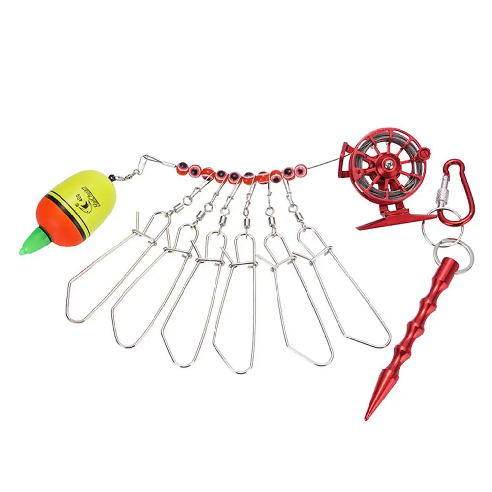 

Fishing Lock Buckle with Reel Stainless Steel Lanyard Live Fish Lock Belt Fishing Tackle Stringer Fishing Floats Reel
