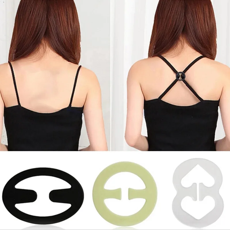 

Invisible Bra Non-slip Buckle Underwear Back Shoulder Strap Cross Holders Various Shapes Accessories Clips Slide Up Down Freely