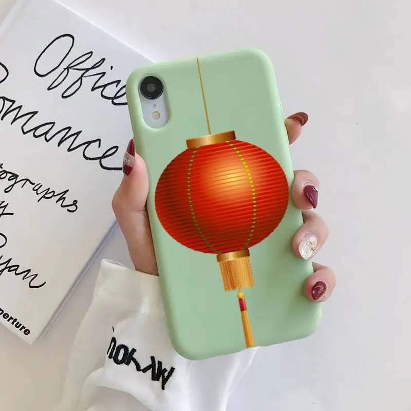 

lantern Phone Case Liquid Silicone Phone Case for iPhone 11 Pro Max XR XS X Soft Candy Cover for iPhone 6 6S 7 8 Plus Cases