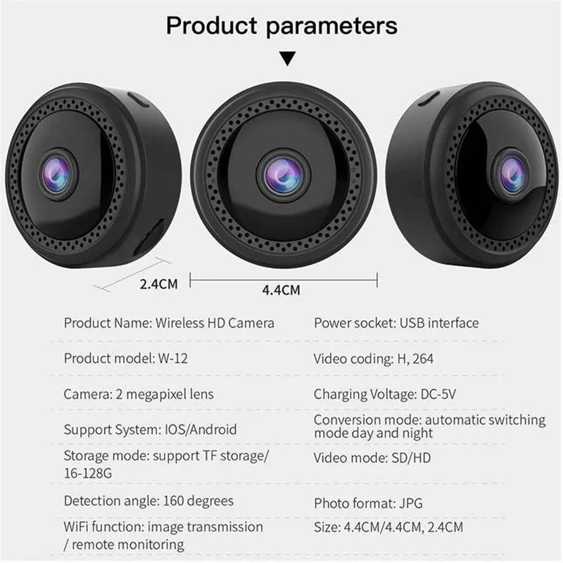 Беспроводная мини-камера QZT Wi-Fi ИК ночное видение микро IP-камера широкоугольная