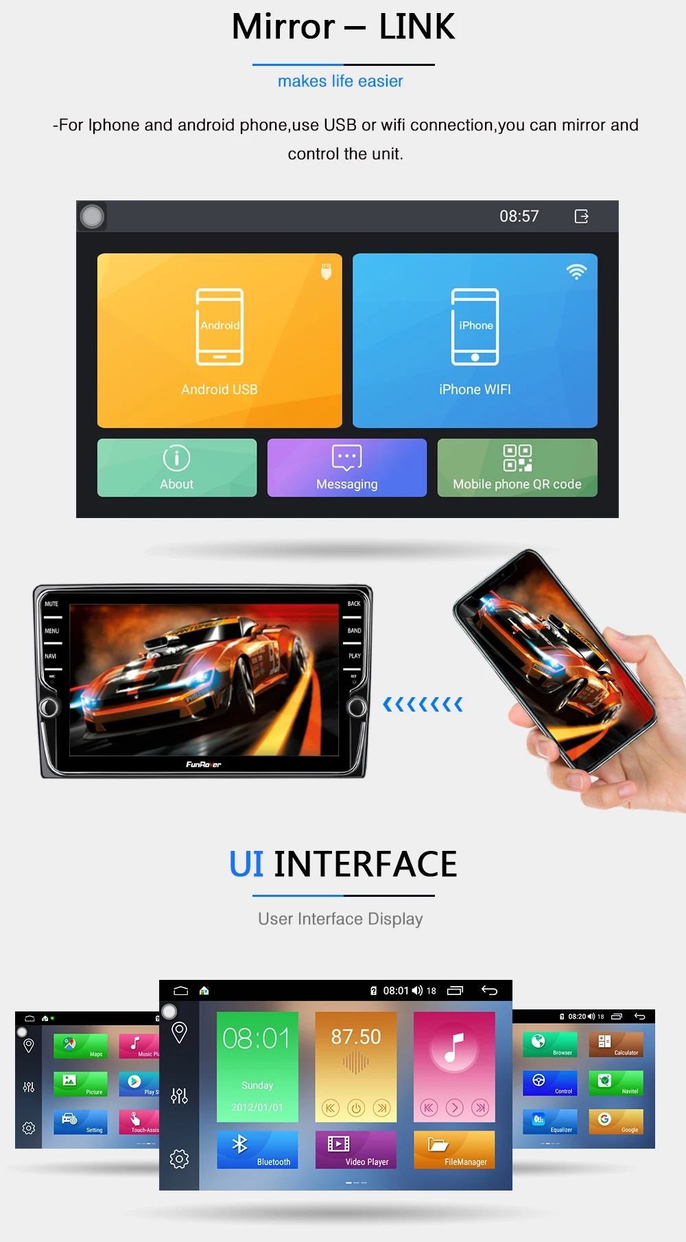 Funrover DSP 64G 8 ядерный Android 9,0 автомобильный Радио Мультимедиа Видео плеер DVD gps навигация для KIA Cee 'd CEED jd 2012- wifi FM