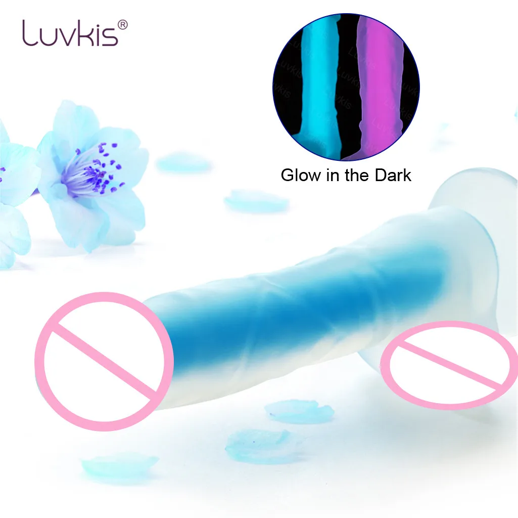 Фаллоимитатор Luvkis реалистичный с присоской светится в темноте продукт для