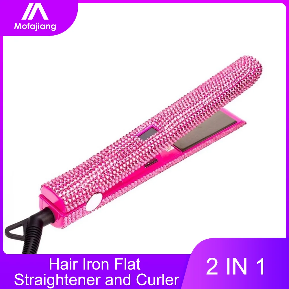 Профессиональный алмазный выпрямитель для волос щипцы завивки с отрицательными