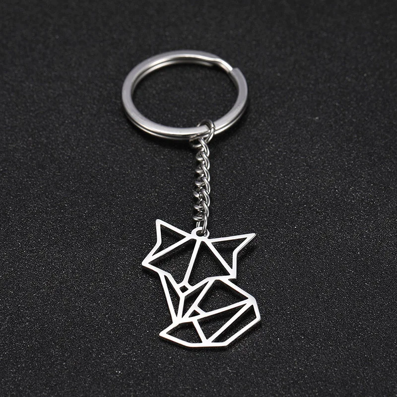 

Lucktune Unicorn Fox Wolf Rabbit Dog Tiger Key Chain Stainless Steel Animal Key Ring for Men Woman Jewelry for Christmas Gift