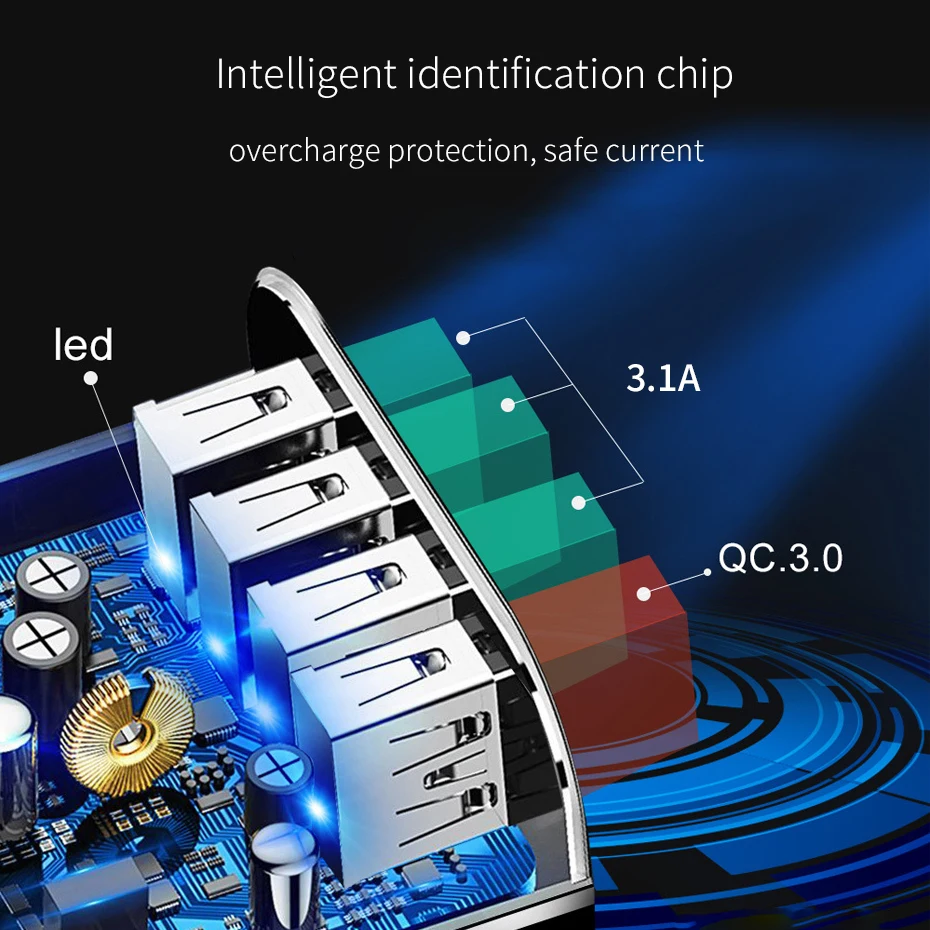OUSU Универсальный 4 порта 30 Вт Быстрая зарядка 3,0 USB быстрое зарядное устройство настенное для Apple Watch зарядное устройство адаптер usb зарядная станция ЕС США Великобритания