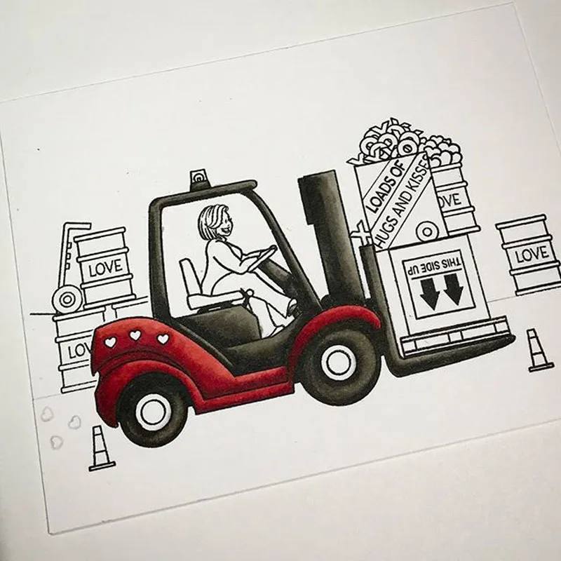 Вилочный погрузчик прозрачные штампы для скрапбукинга изготовление карт