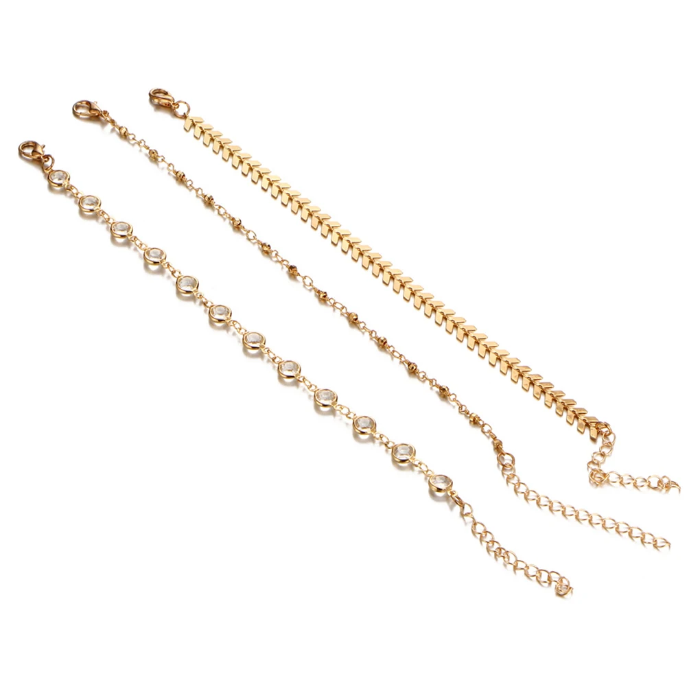 Women Girls Crystal Anklet Chain Ankle Bracelet Leaf Foot Jewelry Summer Barefoot Beach | Украшения и аксессуары