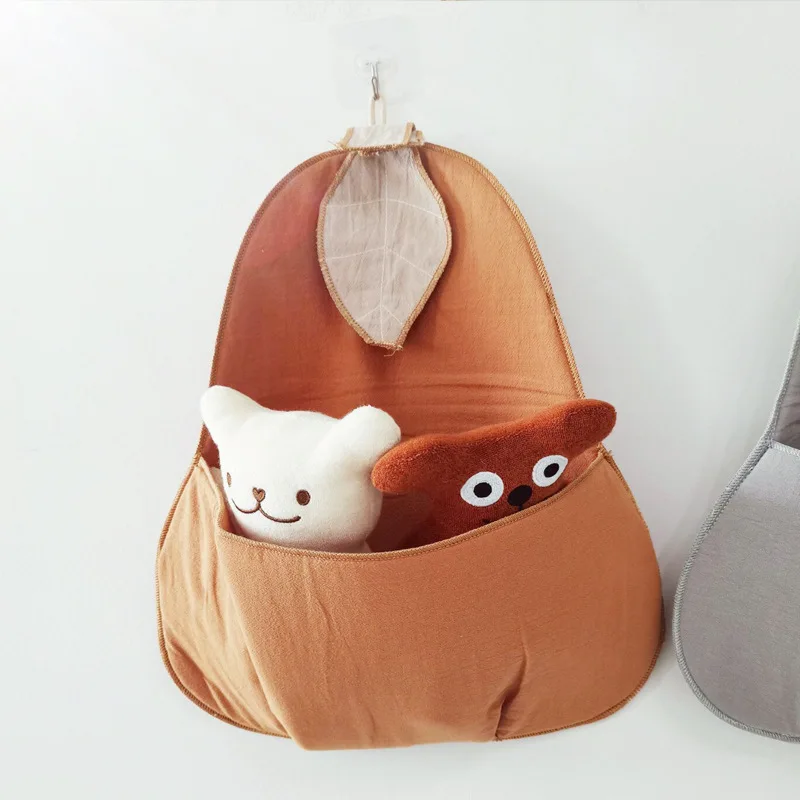 

1PC Nordic Pear Shaped Wall Hanging Decoration Kids Fabric Storage Bag Children Organizer Bag Canvas Storage Bag For Kids