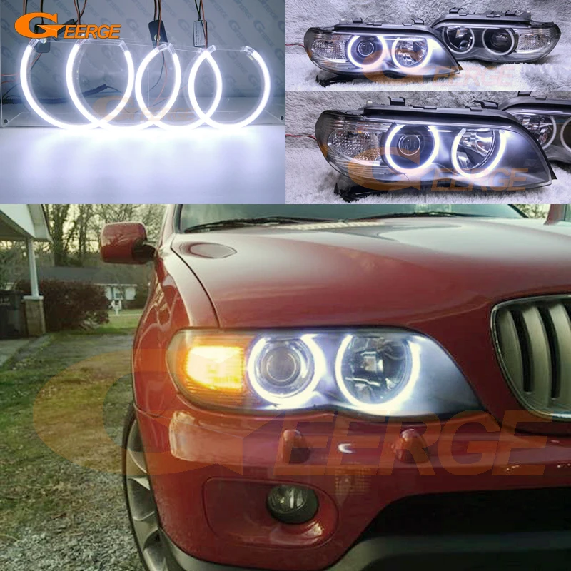 

Excellent quality Ultra bright COB led angel eyes halo rings Day Light For BMW X5 E53 2000 2001 2002 2003 2004 2005 2006