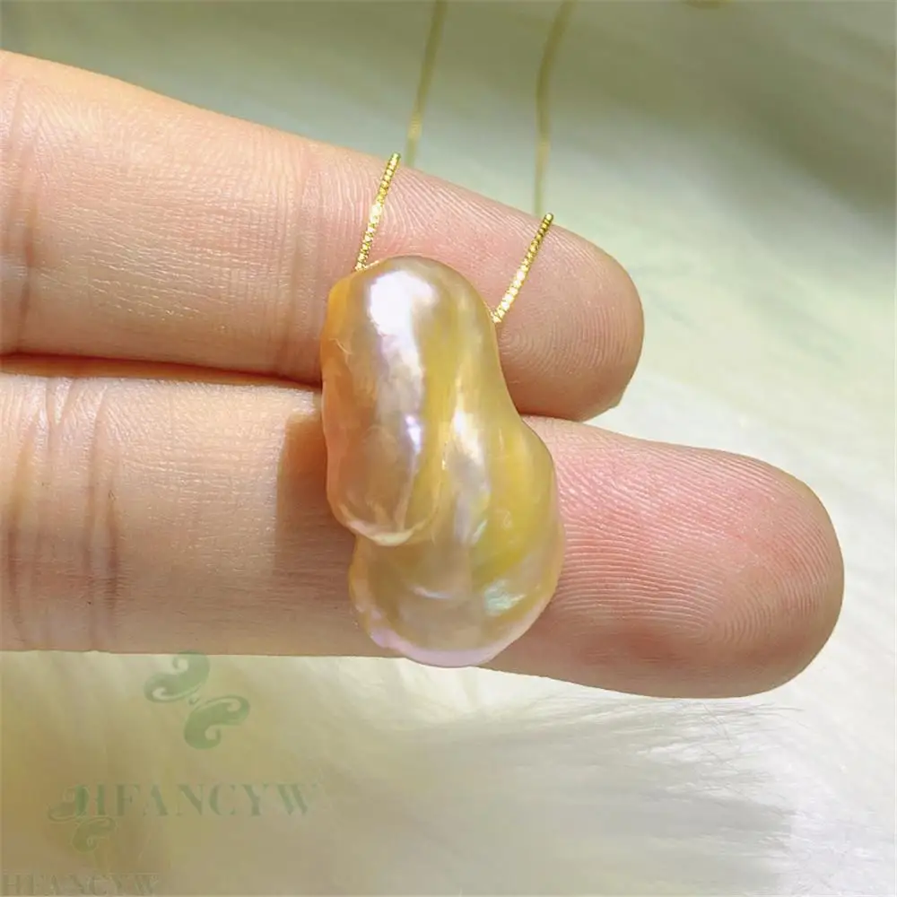 

Цвет барокко жемчужное 18k золотое ожерелье 18 дюймов женские настоящие классические безупречные ювелирные изделия Шикарные аксессуары Авро...