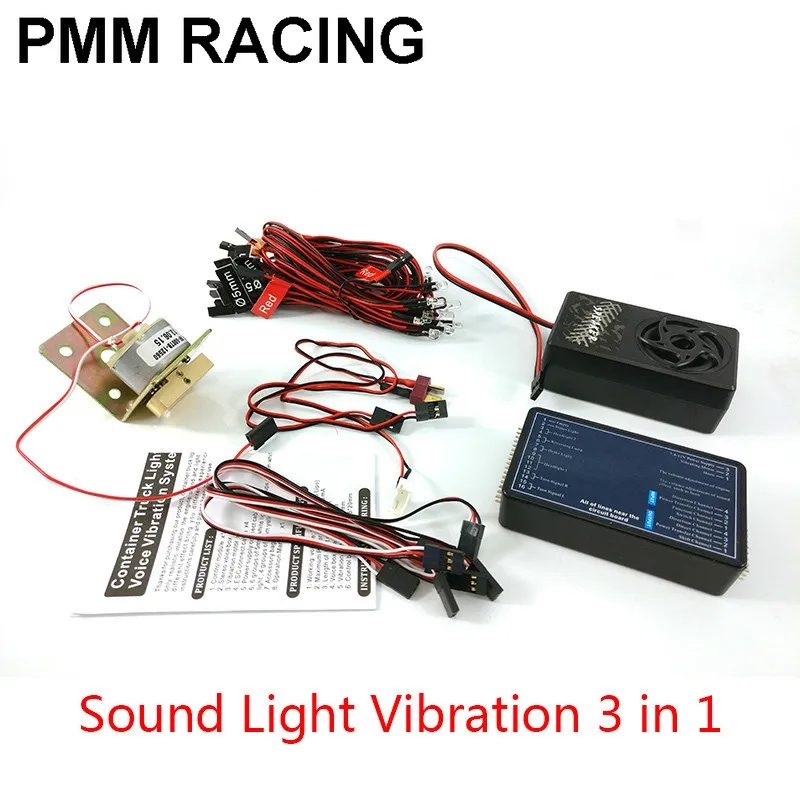 3 в 1 система освещения и голосовой вибрации для контейнерного грузовика 1/14 Tamiya RC
