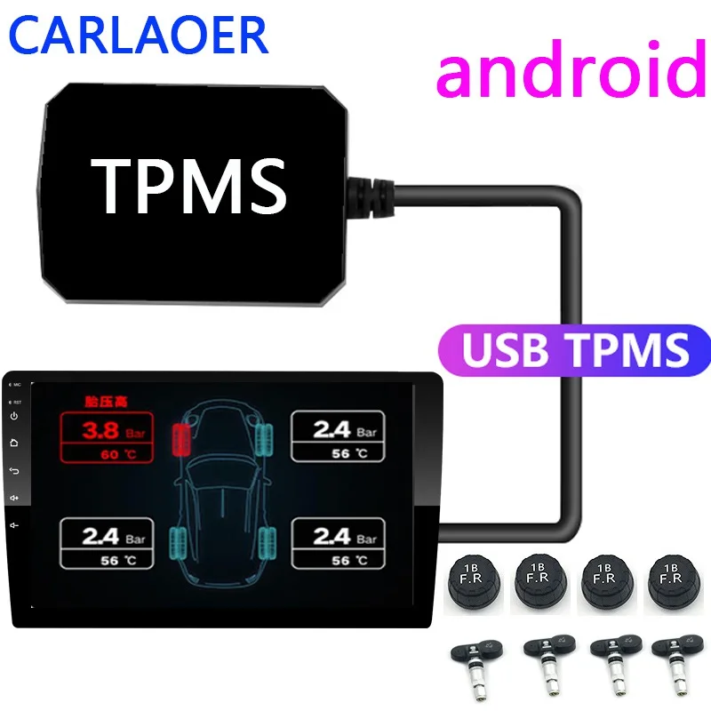 Система мониторинга давления в шинах TPMS USB Android дисплей сигнализация 5 В
