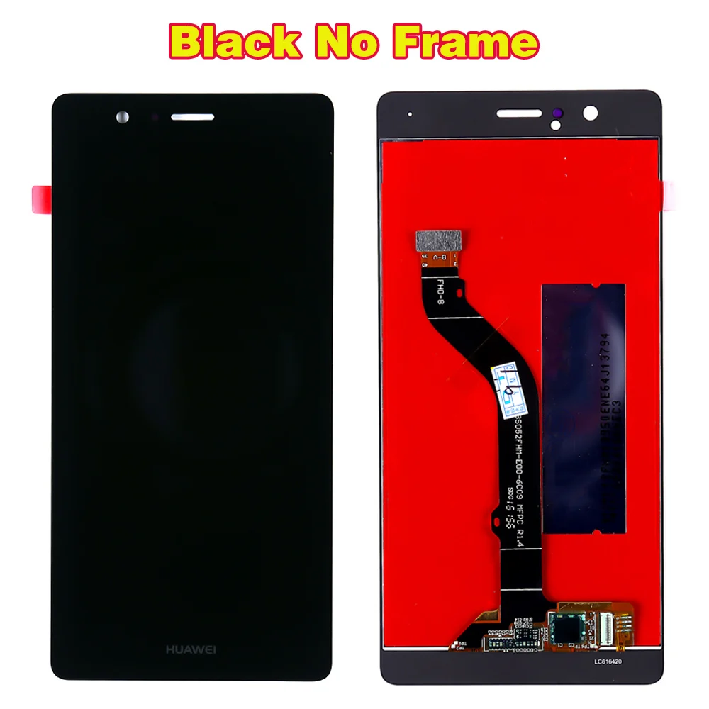 Black without Frame huawei P9 Lite 5,2 дюймовый ЖК-дисплей кодирующий преобразователь сенсорного экрана в сборе рамка с олеофобным покрытием 10 мультитач - Цвет: Black without Frame