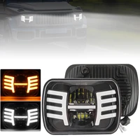 car led day light 7 inches square 9 30v 400w 40000lm car light with steering applies 5x7 6x7 daytime running light kit