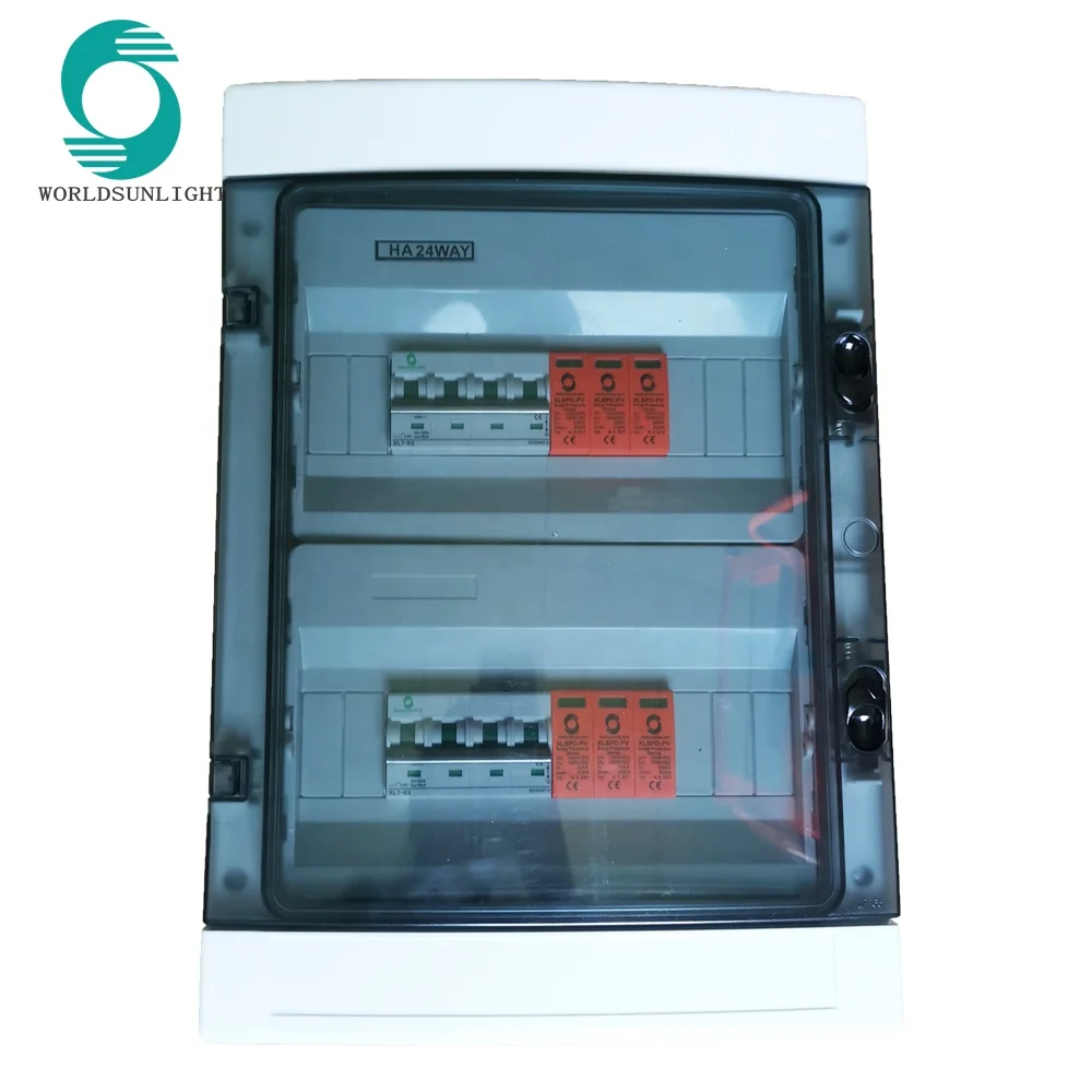 

WSDB-PV4/2 IP65 4 IN 2 OUT 4 Strings 25A 1000V DC Solar PV Array Plastic Combiner Box