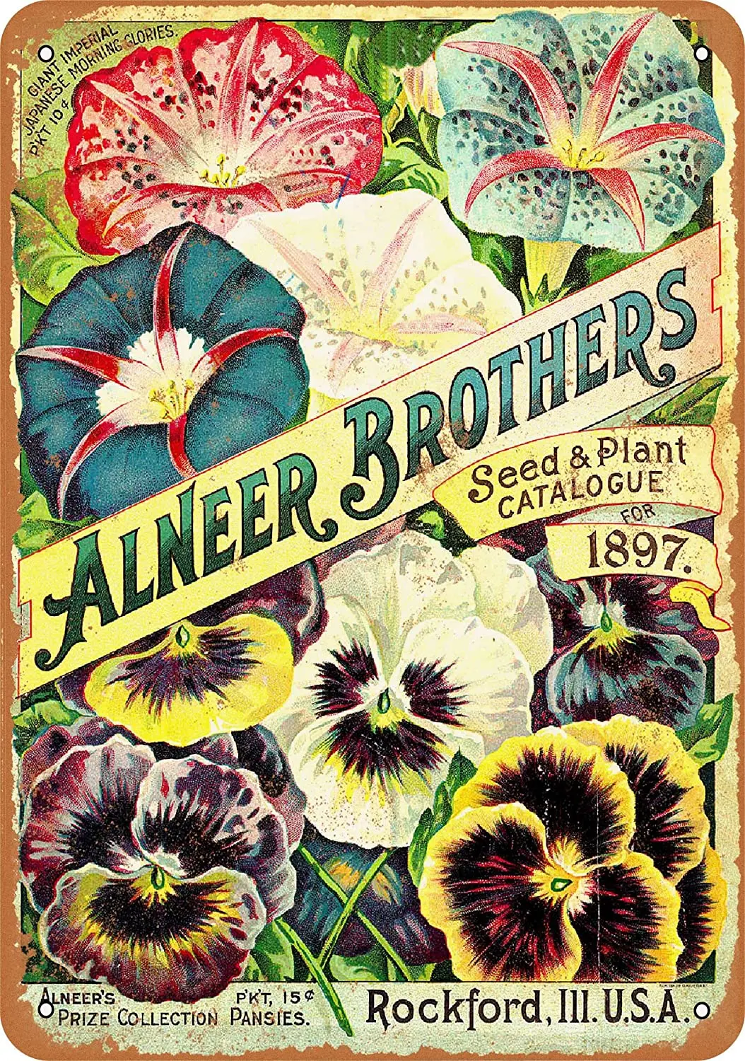 

WallColor 8*12 Metal Sign 897 Alneer Brothers Seeds and Plants Vintage Look