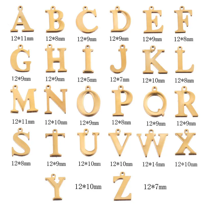 

10 шт., подвески-буквы из нержавеющей стали