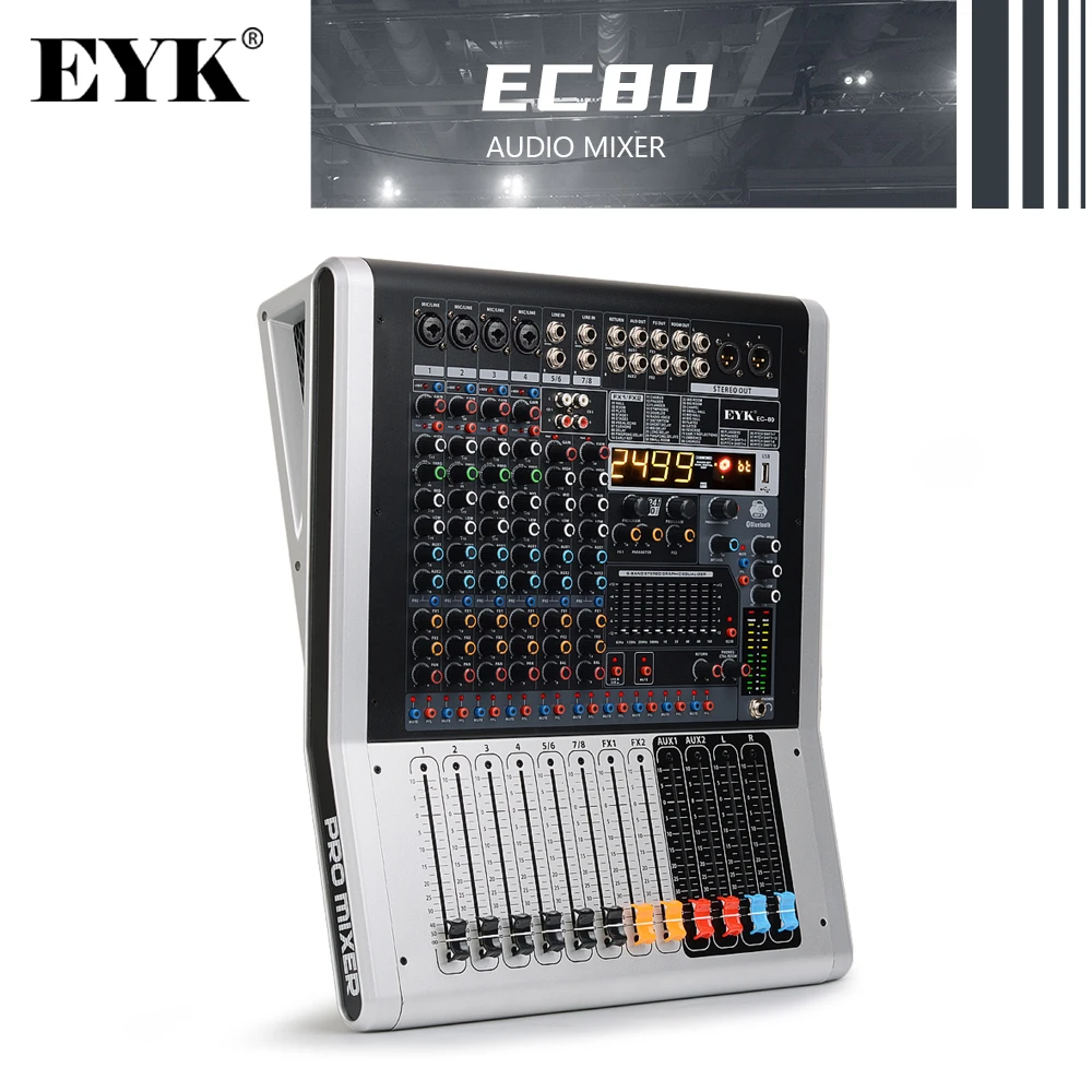EYK EC80 8 канальная (4 подойдет как для повседневной носки так 2 стерео) звукомикшер с