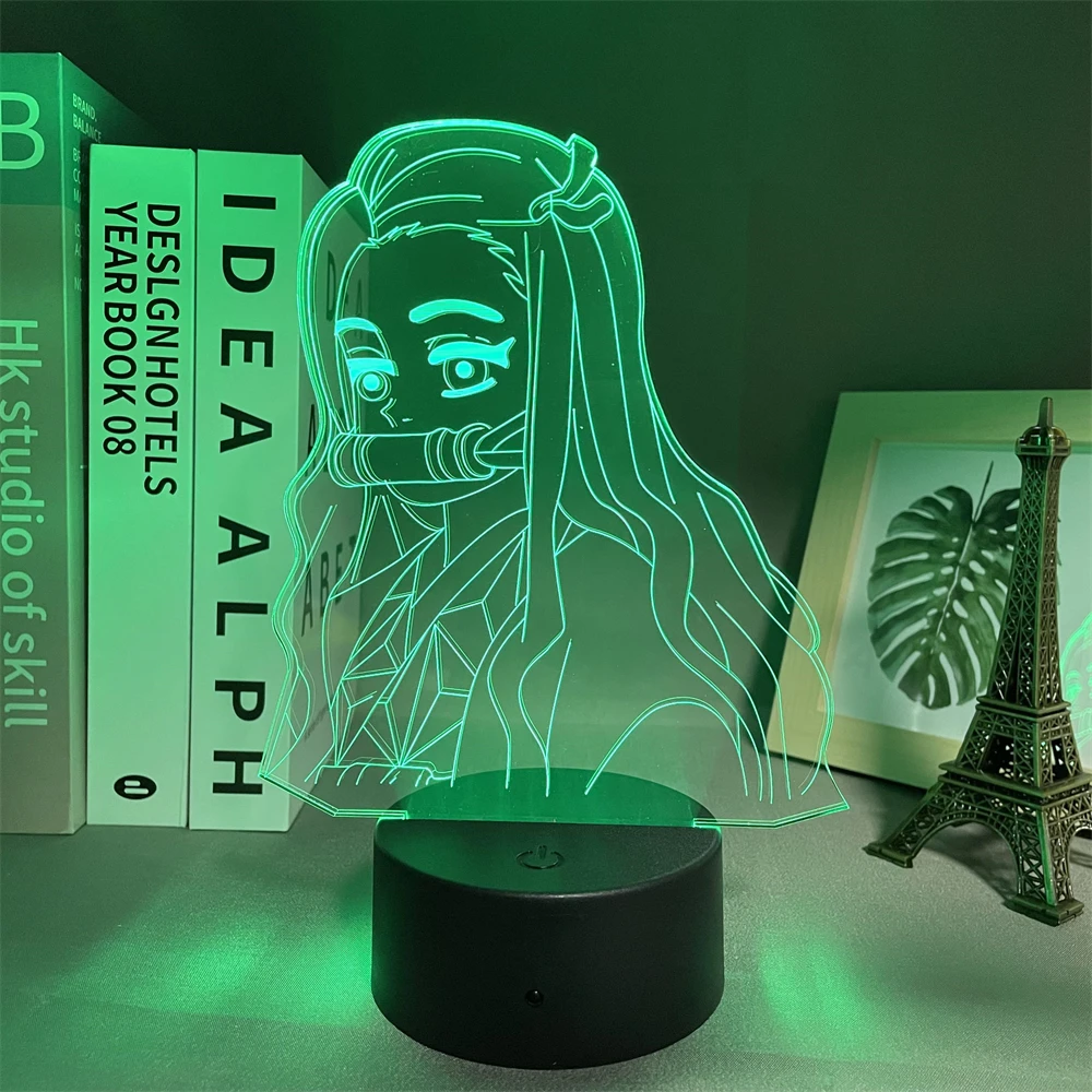 

Kimetsu No Yaiba Nezuko Kamado Figure Led Night Light for Bedroom Decor Nightlight Kids Child Table 3d Lamp Demon Slayer Gift