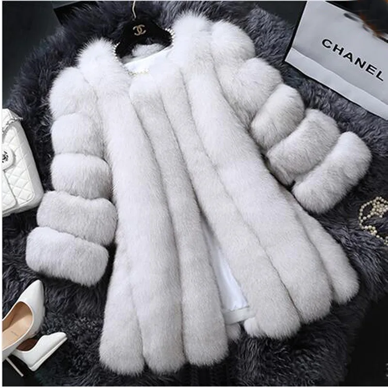 

VOLALO Sampic Woman Casual Zipper Fluffy Overcoat Faux Fur Teddy Coat Jacket Long Sleeve Outwear Warm Female Coat Winter