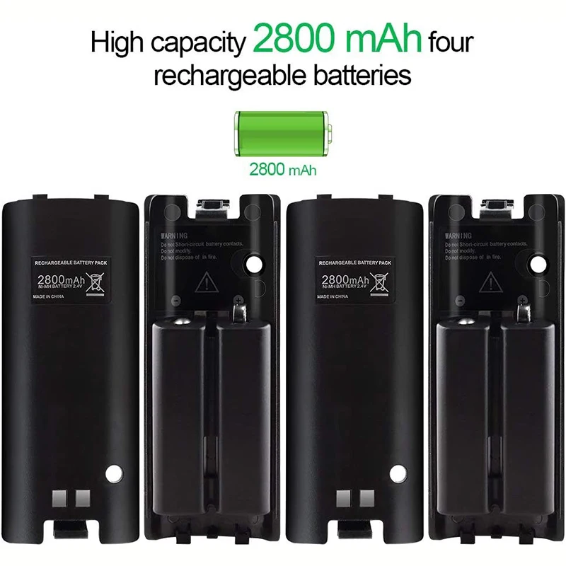 4-в-1 док-станция с дистанционным управлением и 4 перезаряжаемыми батареями 2800 мач