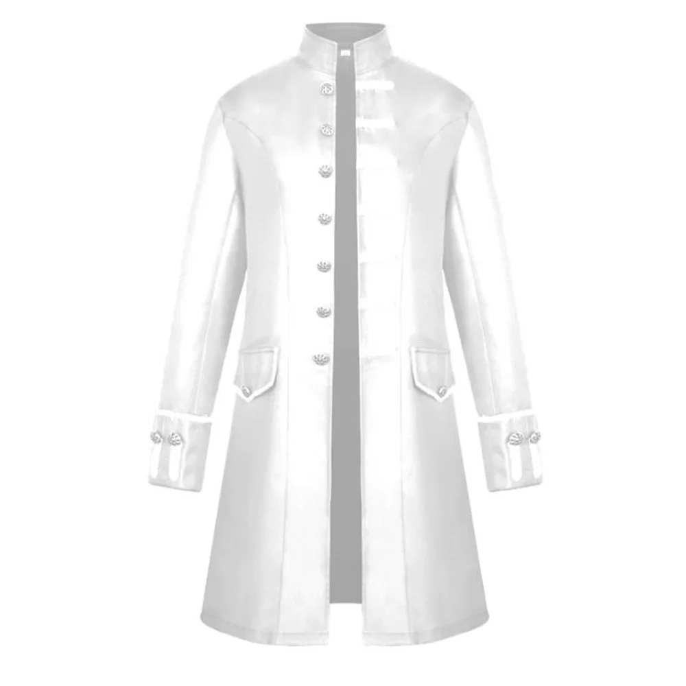 Gothic Men Jackets Black Single-Breasted Buttons Vintage Pirate Cosplay Coat Male Long Sleeve Renaissance Jacket | Мужская одежда