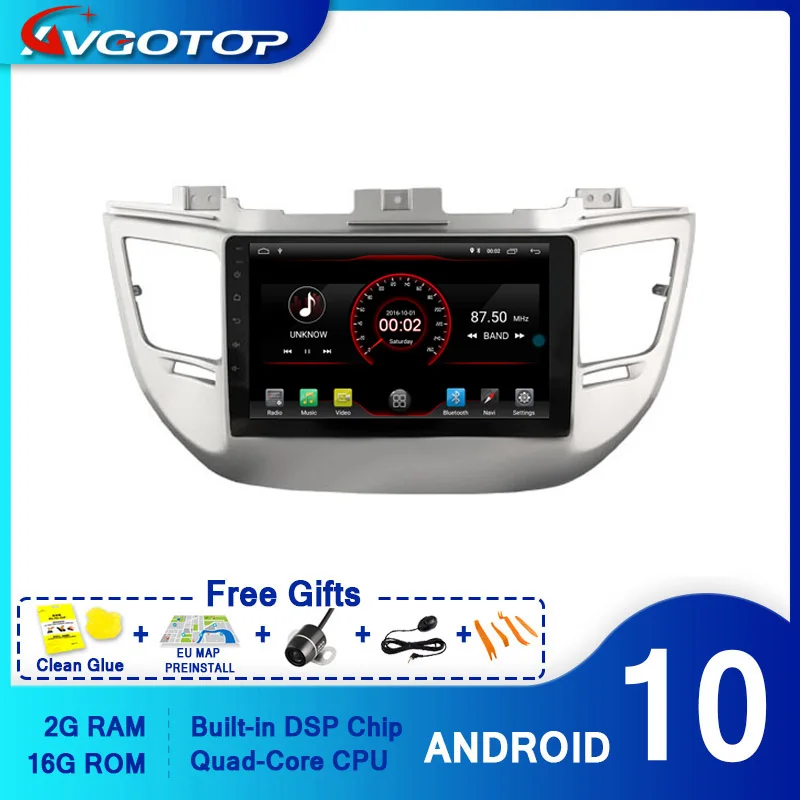 Автомобильный DVD-плеер AVGOTOP GPS Android 10 для HYUNDAI TUCSON/IX35 2015 мультимедийный
