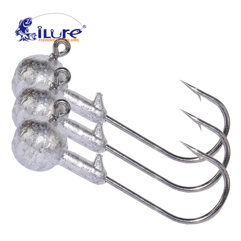 ILure 10 шт./лот крючки станок и Lead Jig Head 3.5g 5g 7g 10g 14g с зазубринами Мягкая приманка